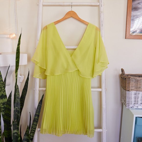 NWT ASOS Neon Yellow Mini Dress - Picture 2 of 4